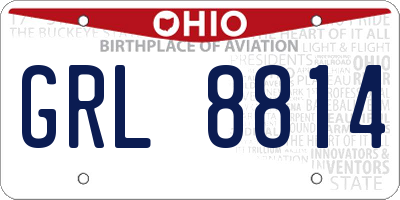 OH license plate GRL8814