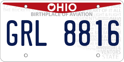 OH license plate GRL8816