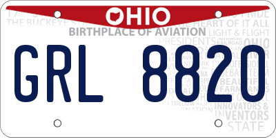 OH license plate GRL8820