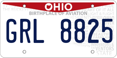 OH license plate GRL8825