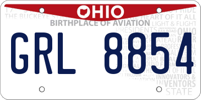 OH license plate GRL8854