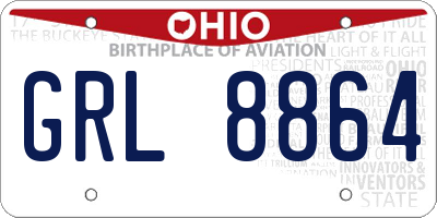 OH license plate GRL8864