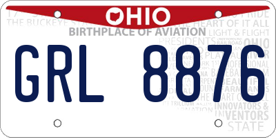 OH license plate GRL8876
