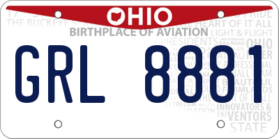 OH license plate GRL8881