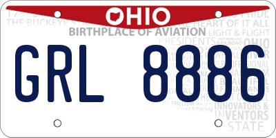 OH license plate GRL8886
