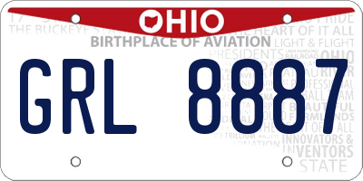 OH license plate GRL8887