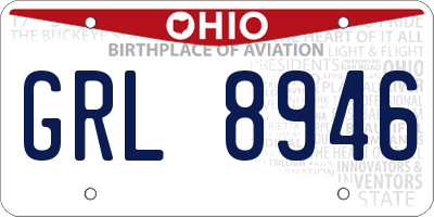 OH license plate GRL8946