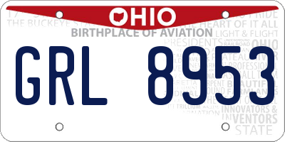 OH license plate GRL8953