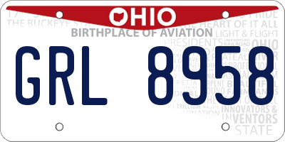 OH license plate GRL8958