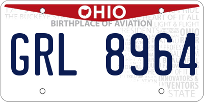 OH license plate GRL8964