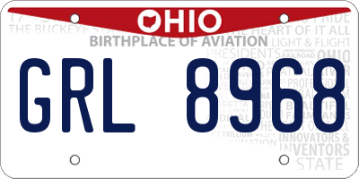 OH license plate GRL8968