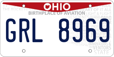 OH license plate GRL8969