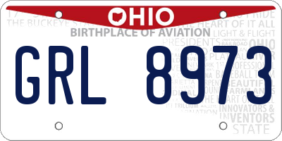 OH license plate GRL8973