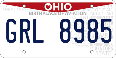 OH license plate GRL8985