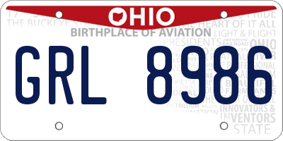 OH license plate GRL8986