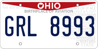 OH license plate GRL8993