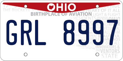 OH license plate GRL8997