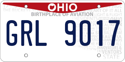 OH license plate GRL9017