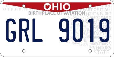 OH license plate GRL9019