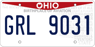 OH license plate GRL9031