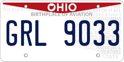 OH license plate GRL9033