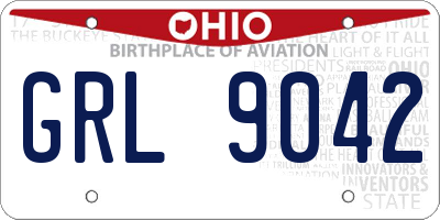 OH license plate GRL9042