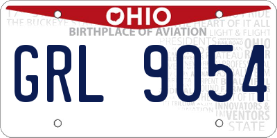 OH license plate GRL9054