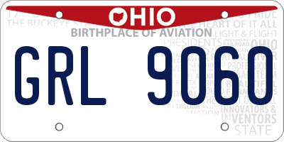OH license plate GRL9060