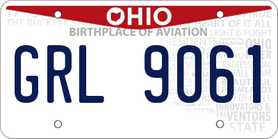 OH license plate GRL9061