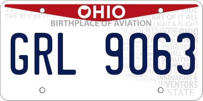 OH license plate GRL9063