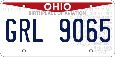 OH license plate GRL9065
