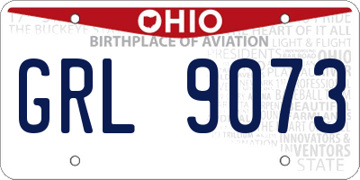 OH license plate GRL9073