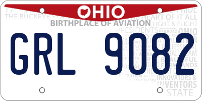 OH license plate GRL9082