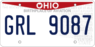 OH license plate GRL9087