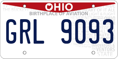 OH license plate GRL9093