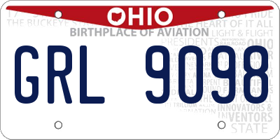 OH license plate GRL9098