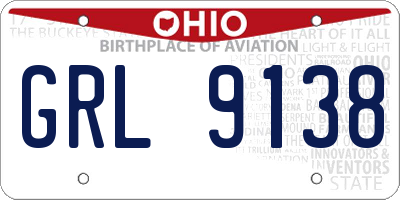 OH license plate GRL9138