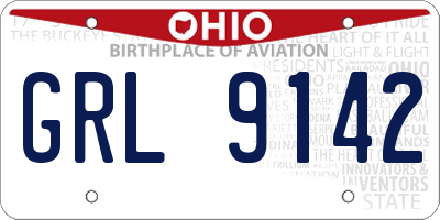 OH license plate GRL9142