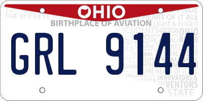 OH license plate GRL9144