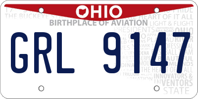 OH license plate GRL9147