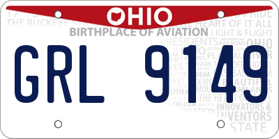 OH license plate GRL9149