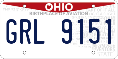 OH license plate GRL9151