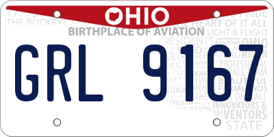 OH license plate GRL9167