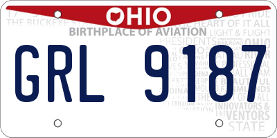 OH license plate GRL9187