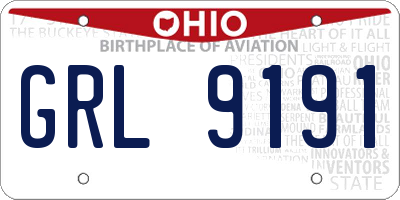 OH license plate GRL9191
