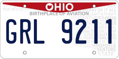 OH license plate GRL9211