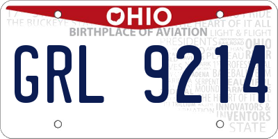 OH license plate GRL9214