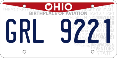 OH license plate GRL9221