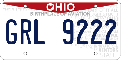 OH license plate GRL9222