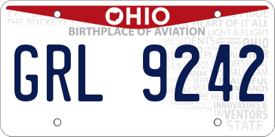 OH license plate GRL9242
